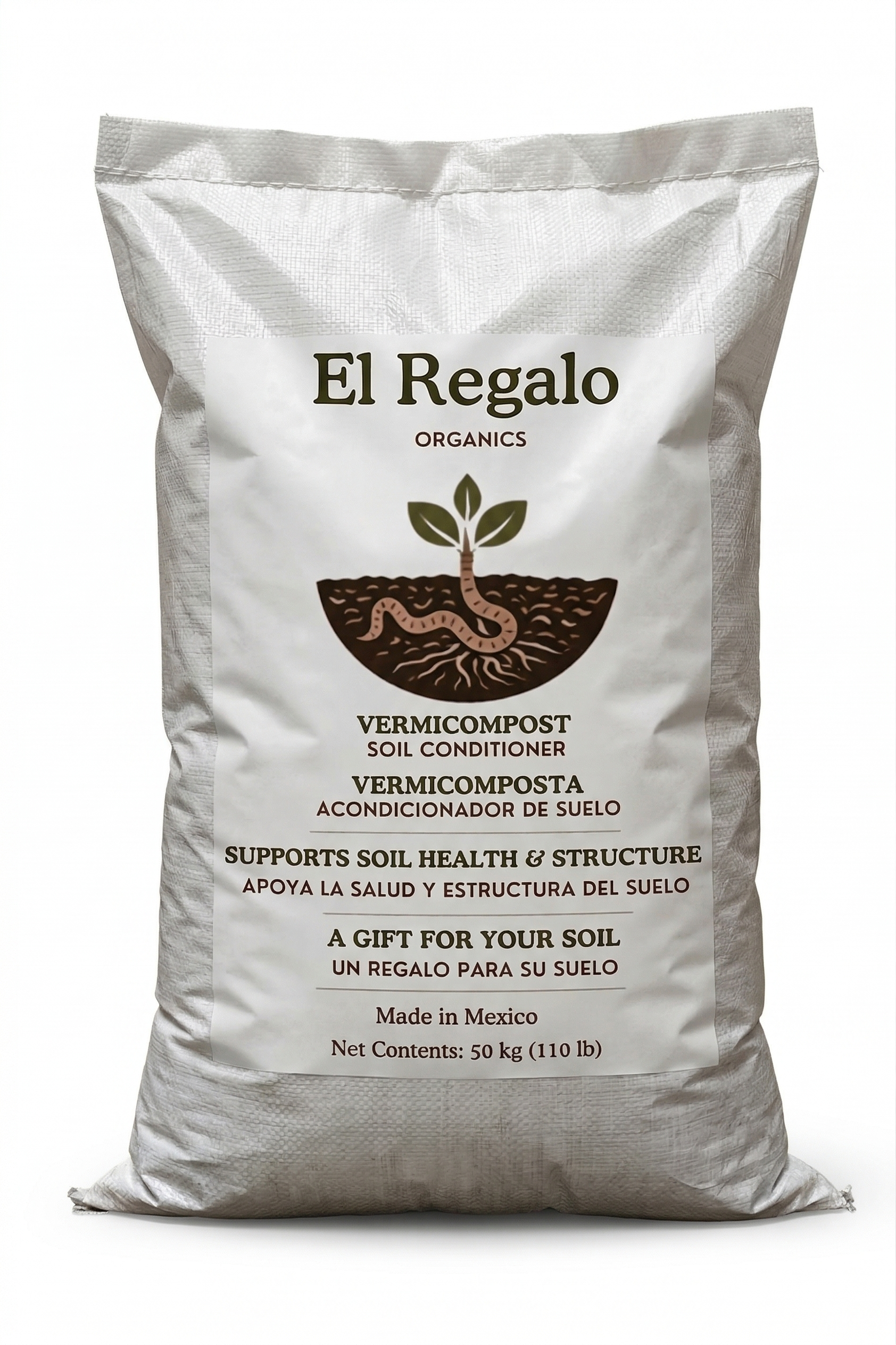 El Regalo Organics 50 kg vermicompost bag.